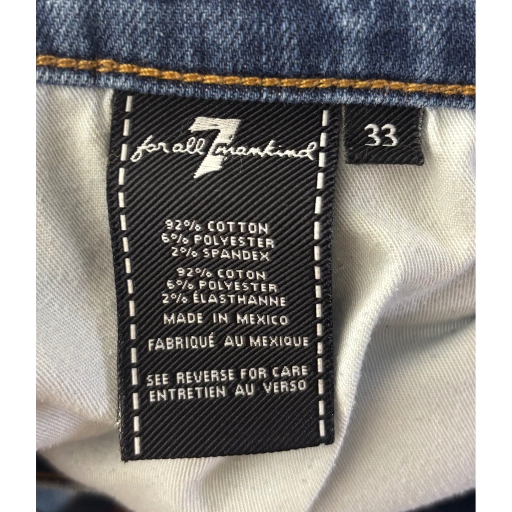 7 For All Mankind Mens Straight Leg Jeans Medium Wash Denim Size 33 - Picture 3 of 3